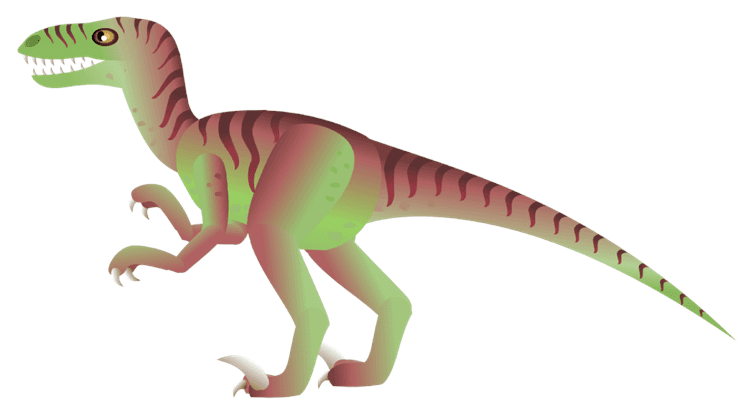 Stripped Velociraptor Dinosaur