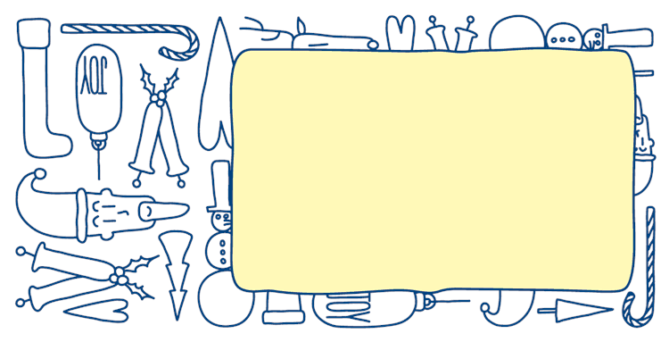 Holiday Line Drawings Christmas Tag