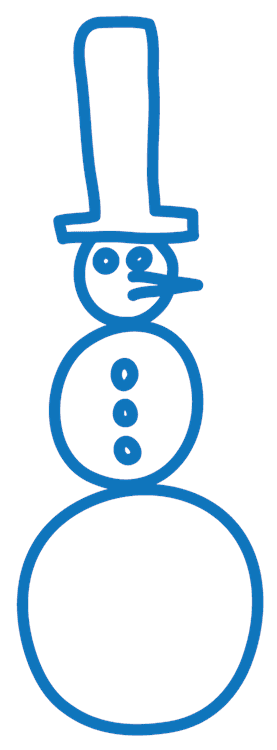 Line Drawing Christmas Snowman