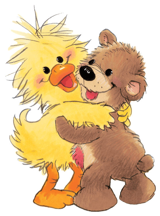 Boof Bear And Witzy Duck Hug