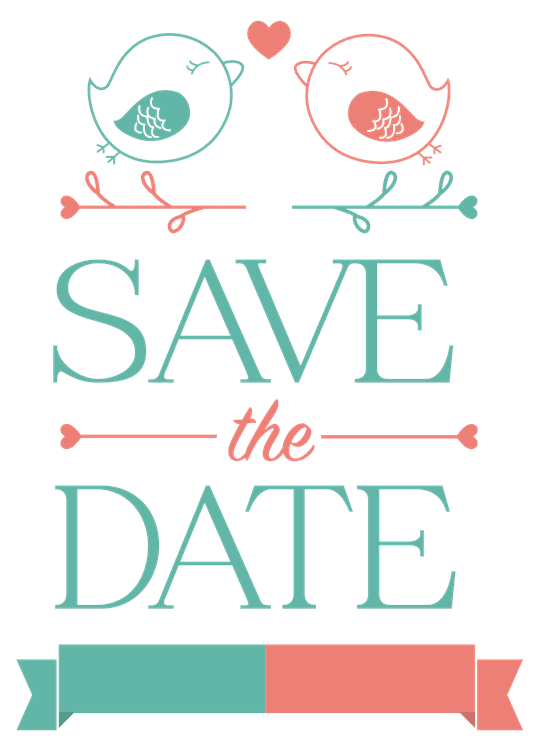 Save The Date Love Birds