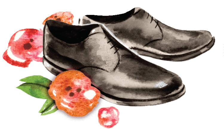 Floral Groom Shoes