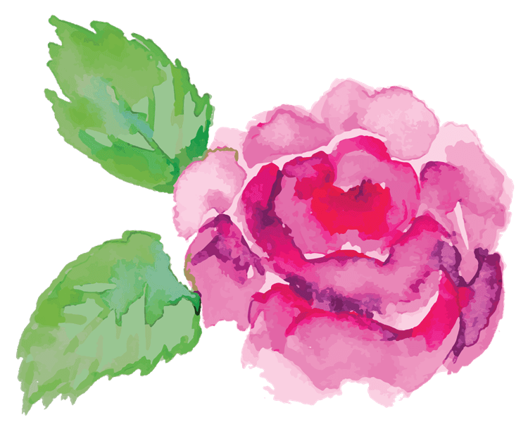 Watercolor Flower and Leaves