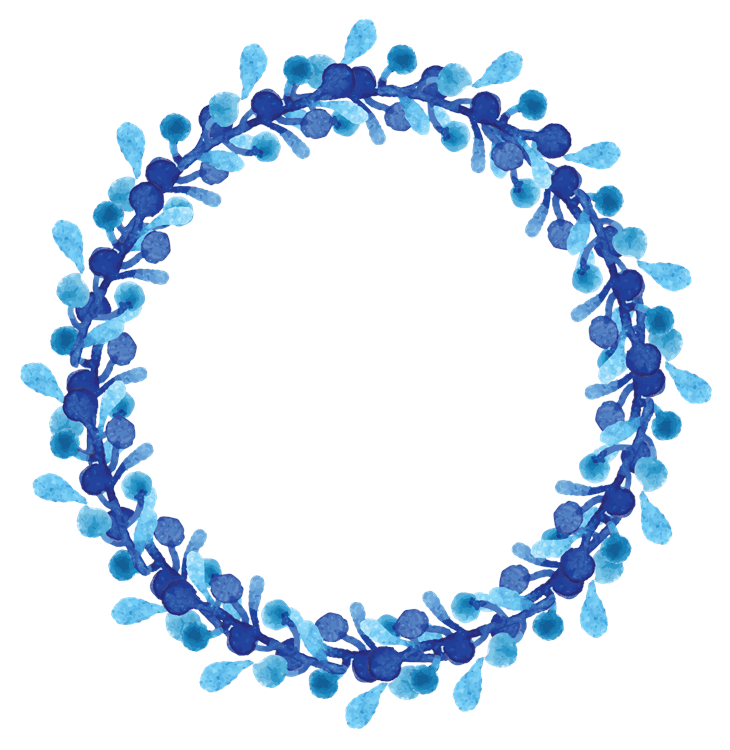 Blue Floral Wreath