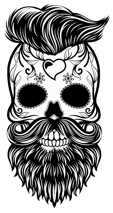 Bearded Sugar Skull