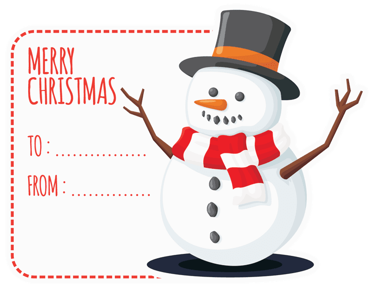 Snowman Cheer Christmas Gift Tag