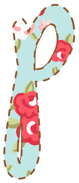 Letter P floral