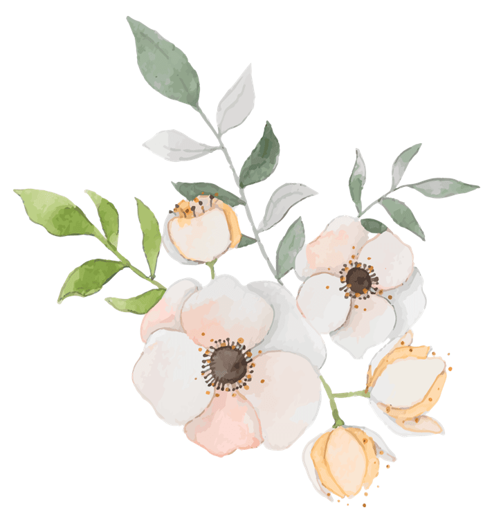 White Watercolor Flower Icon