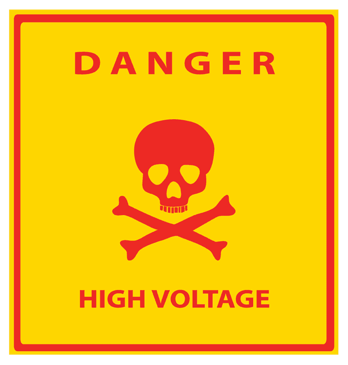 Danger High Voltage Skull and Crossbones