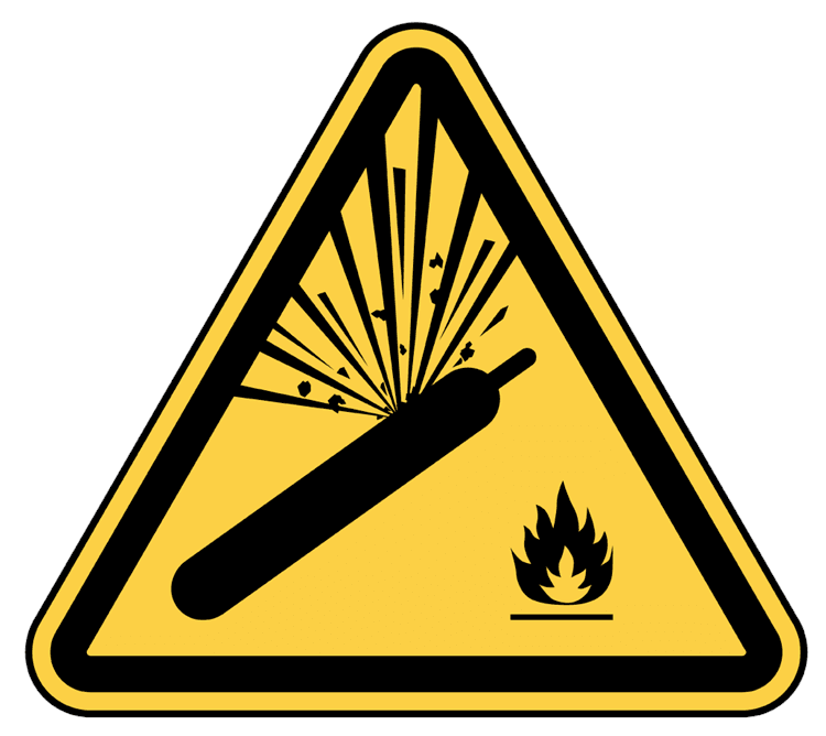 Warning Pressurized Cylinder