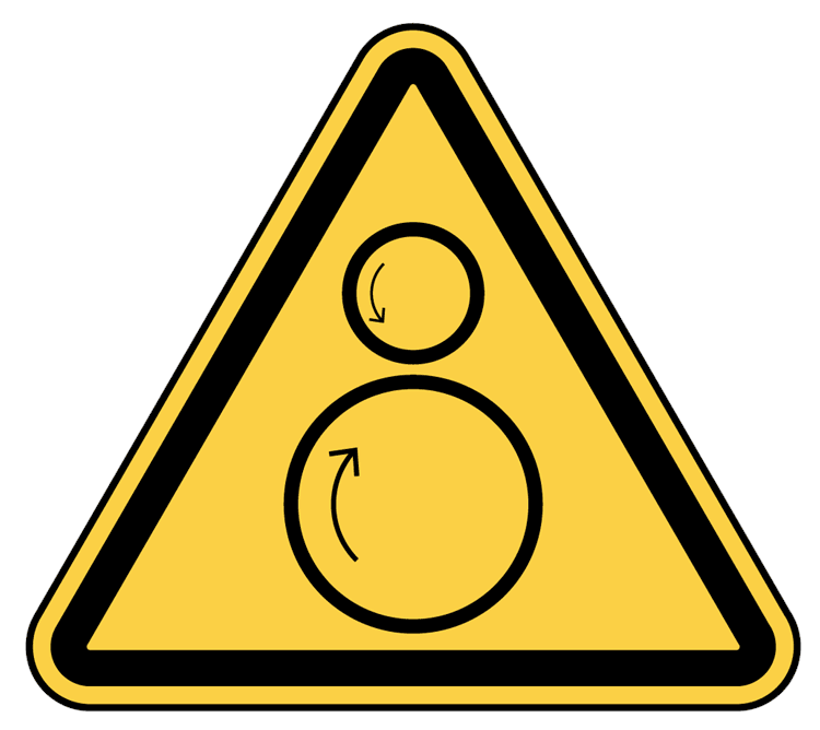 Warning Counter Rotating Rolls