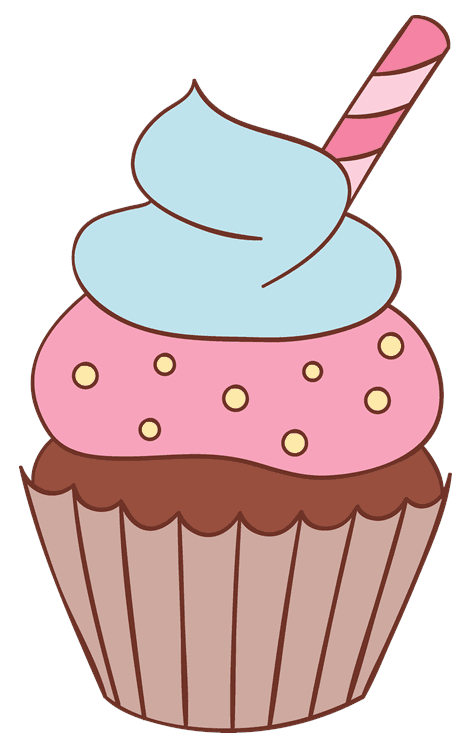 Blue and Pink Chocolate Cupcake