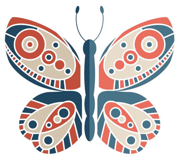 Blue and Red Butterfly