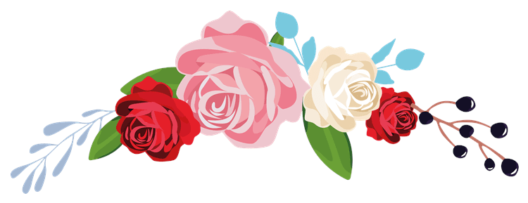 Pink Red Floral Arch