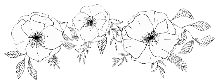 Ink Line Triple Flower