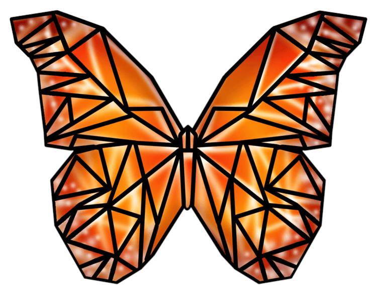 Orange Geometric Butterfly