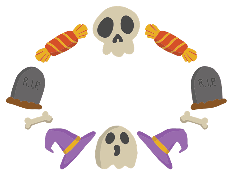 Halloween Ghost Skull Frame