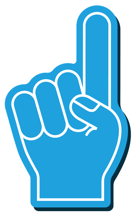 Number 1 Fan Light Blue