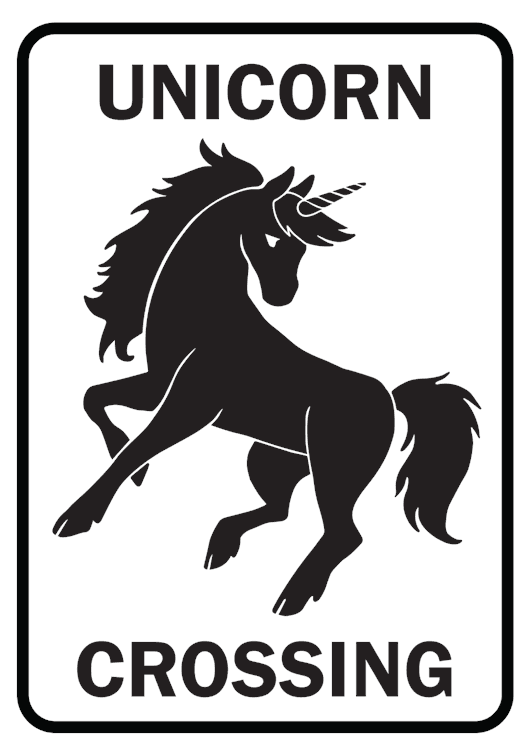 Unicorn Crossing - Black & White