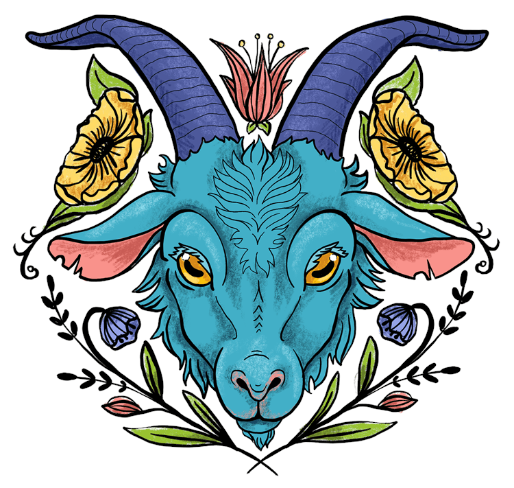 Floral Goat Head