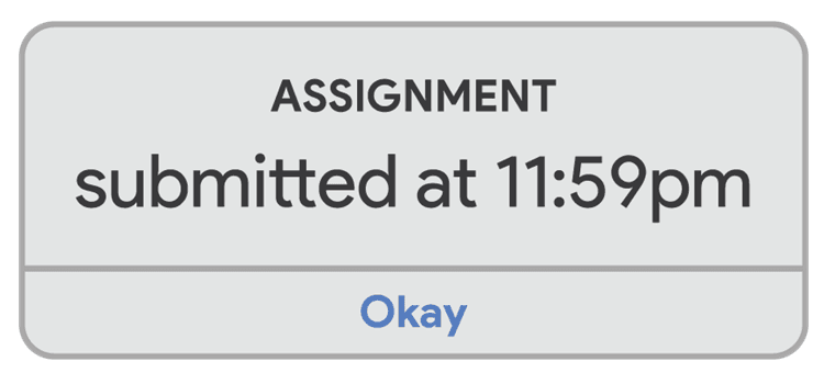 School Assignment Submitted At 11-59pm