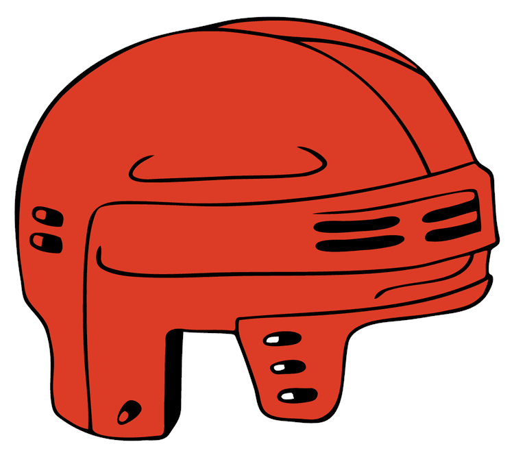 Red Hockey Helmet