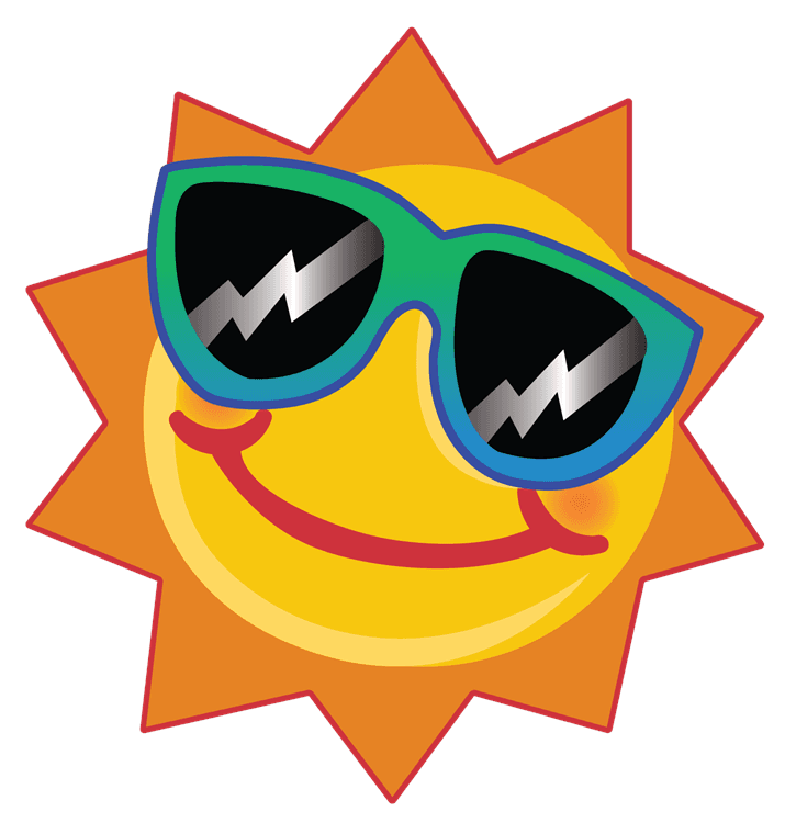 Sun with Green Sunglasses