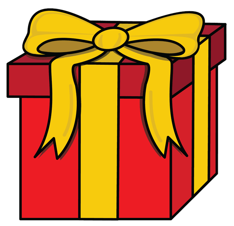 Red and Yellow Christmas gift