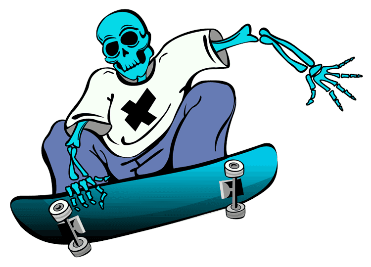 Skull Skateboarder Skeleton